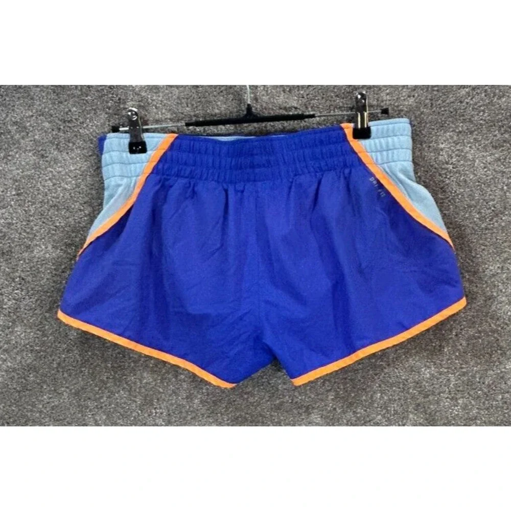Nike Shorts Womens‎ Large Blue Dri Fit Measures 32X3 Dash Lined Elastic Waist